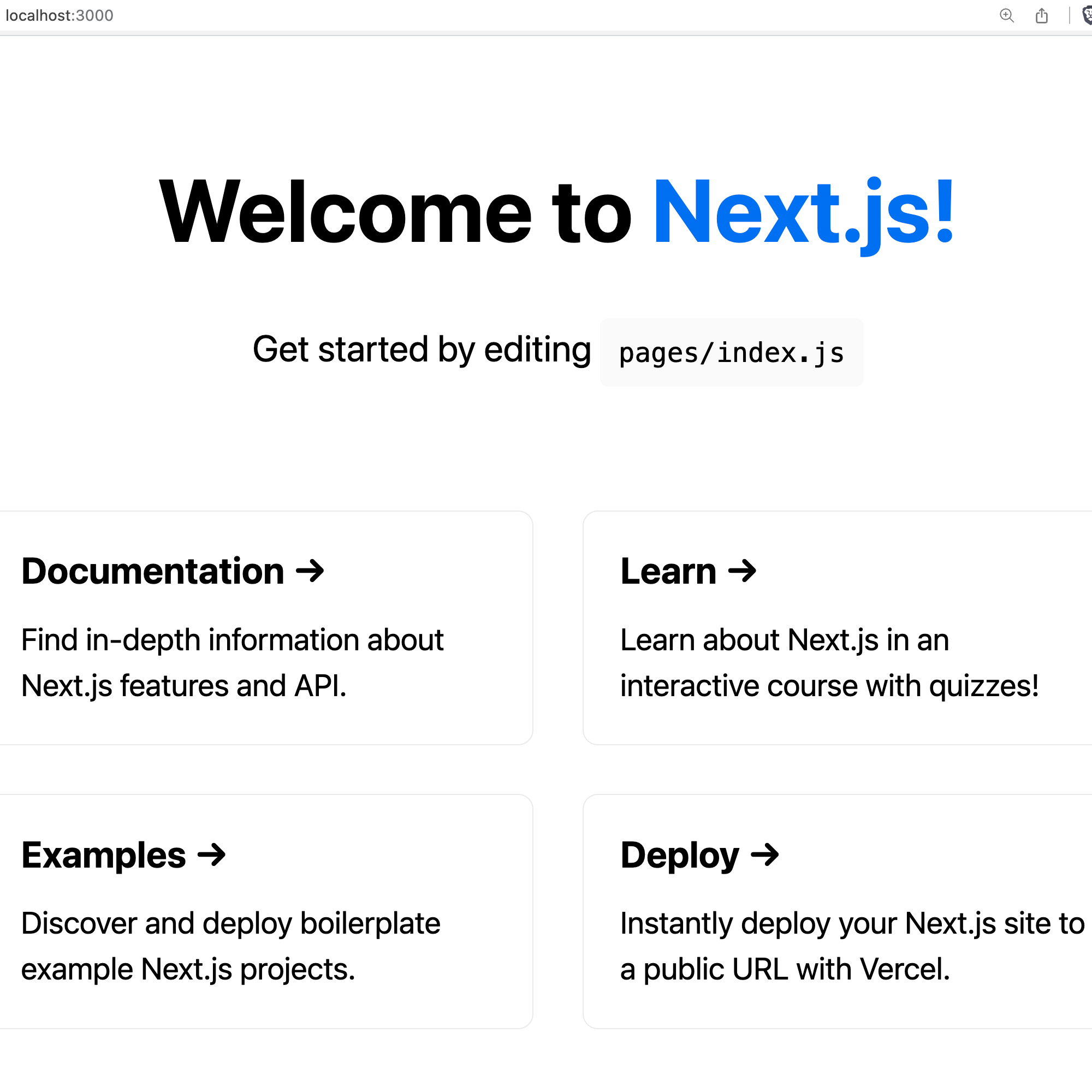 Fig. 1: nextjs welcome page